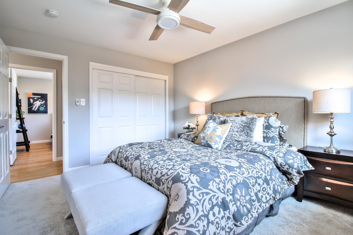 2128 Vía D'Este Campbell, CA 95008 - Photo 25 of 33 a bedroom with a bed and a mirror