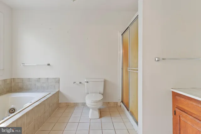 a bathroom with a toilet and a bathtub