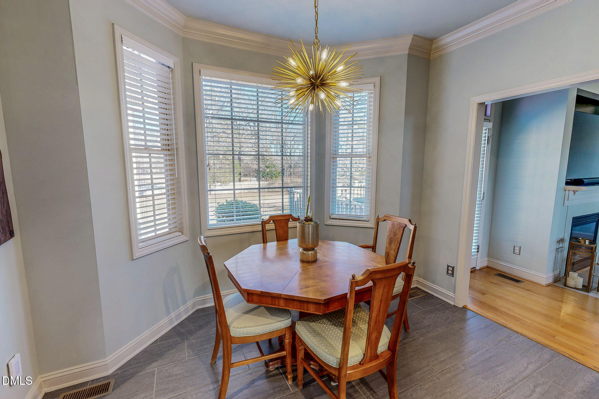189 Hannah Lane Roxboro, NC 27574 - Photo 13 of 37 a dining room with furniture wooden floor and a chandelier