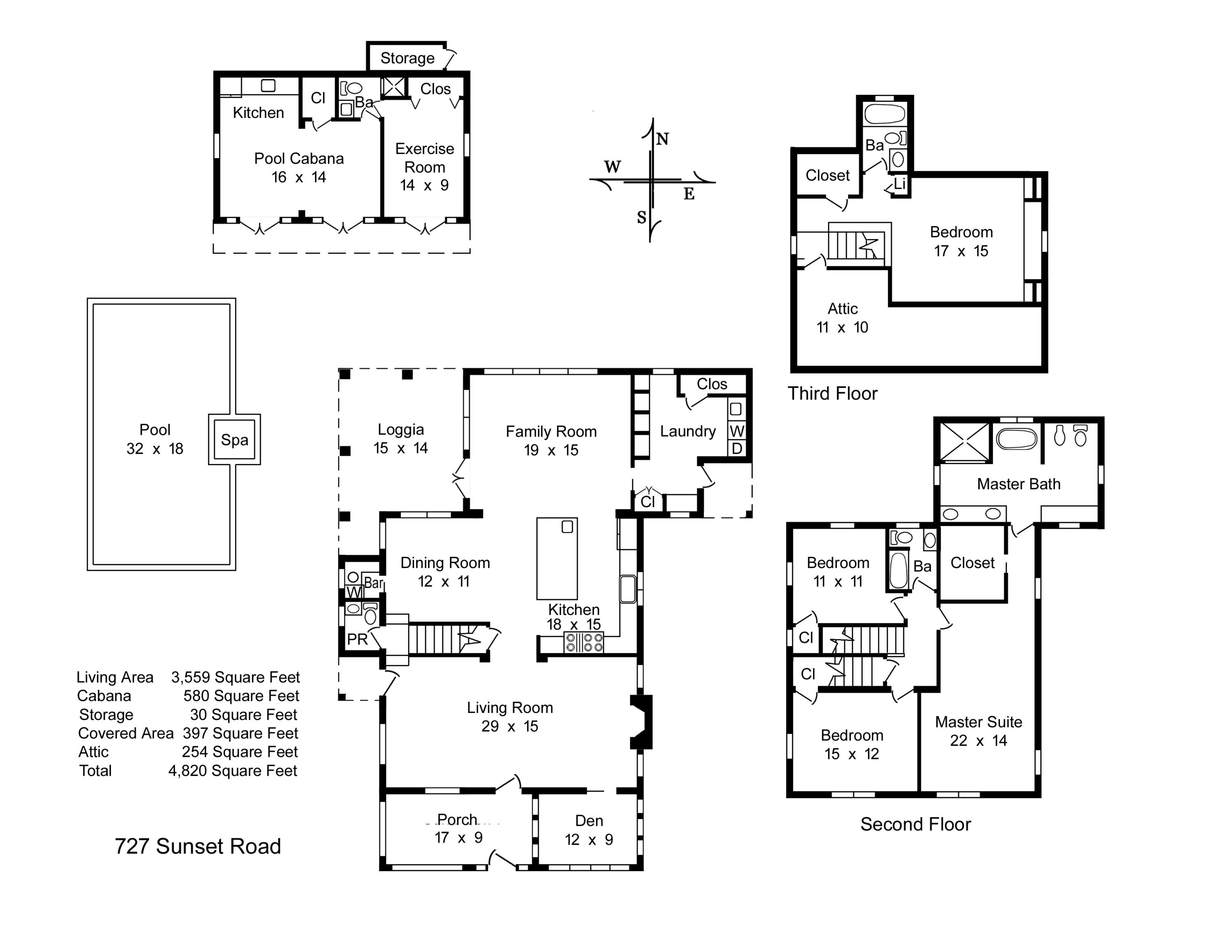 727 Sunset Road West Palm Beach, FL 33401 - Photo 75 of 75 727 Sunset Road Floor Plan