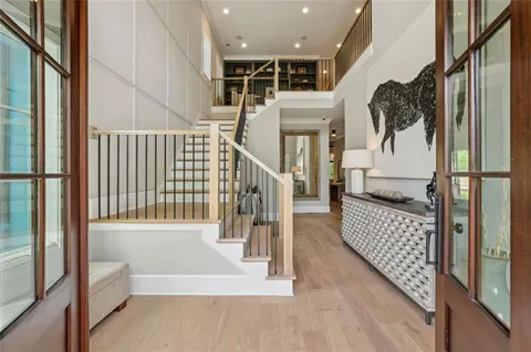 a view of hallway with stairs