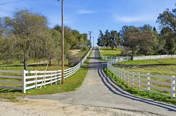 a green field with lots of trees in the background