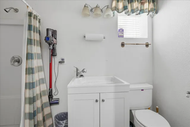 a view of a swimming pool with a garden