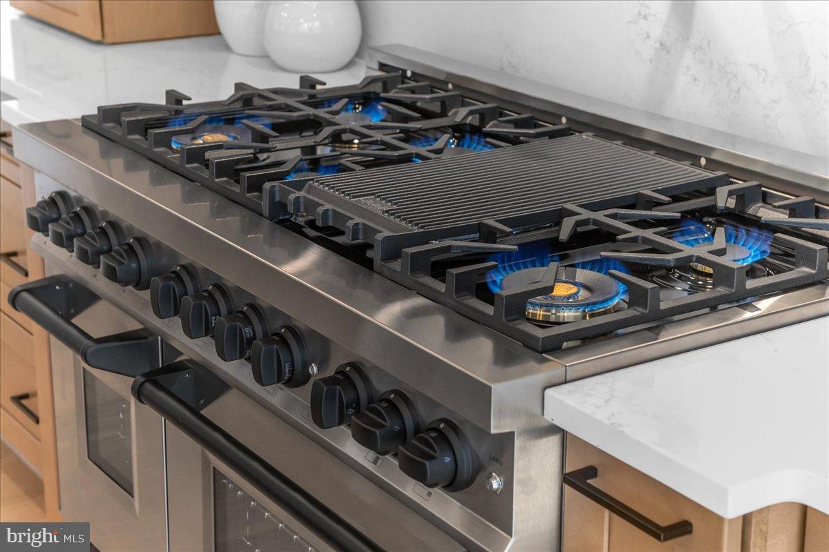 3520 Castle Way Davidsonville, MD 21035 - Photo 32 of 87 Sleek gas range with vibrant blue flames.