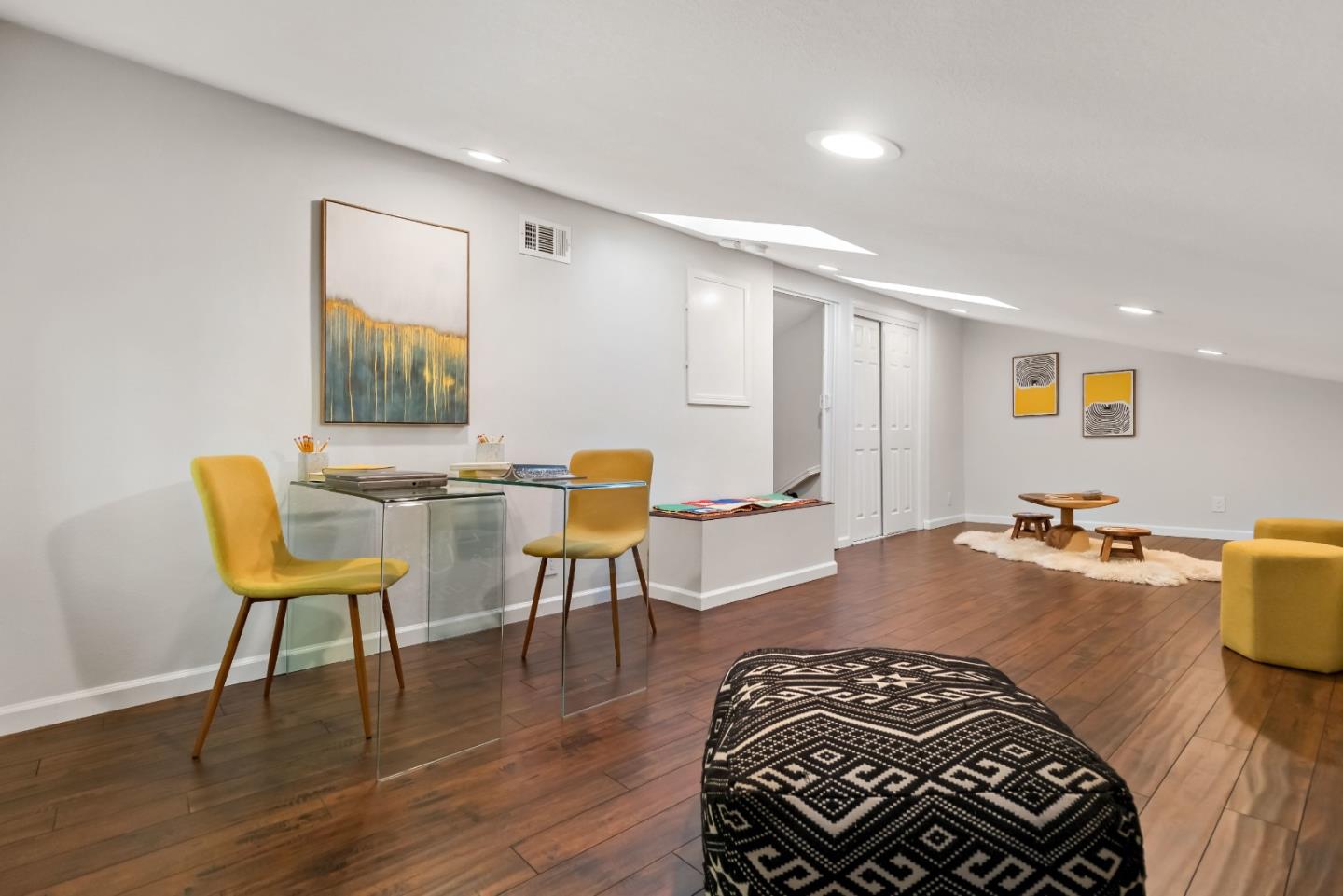 20179 NW Square Cupertino, CA 95014 - Photo 25 of 50 a bedroom with a bed and wooden floor