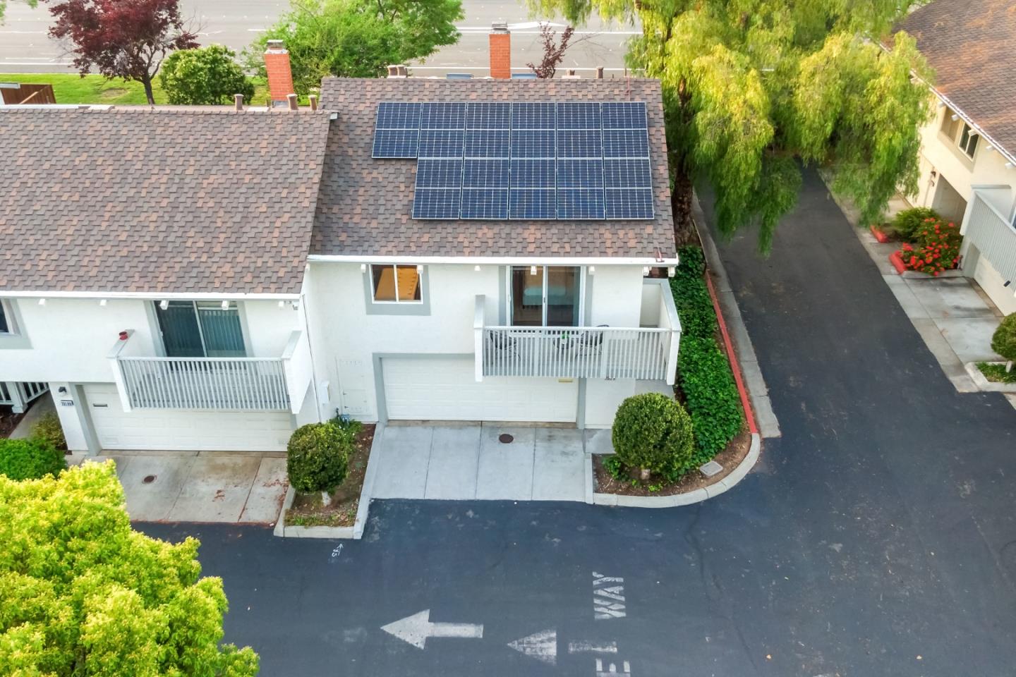 20179 NW Square Cupertino, CA 95014 - Photo 30 of 50 an aerial view of a house with a yard and potted plants