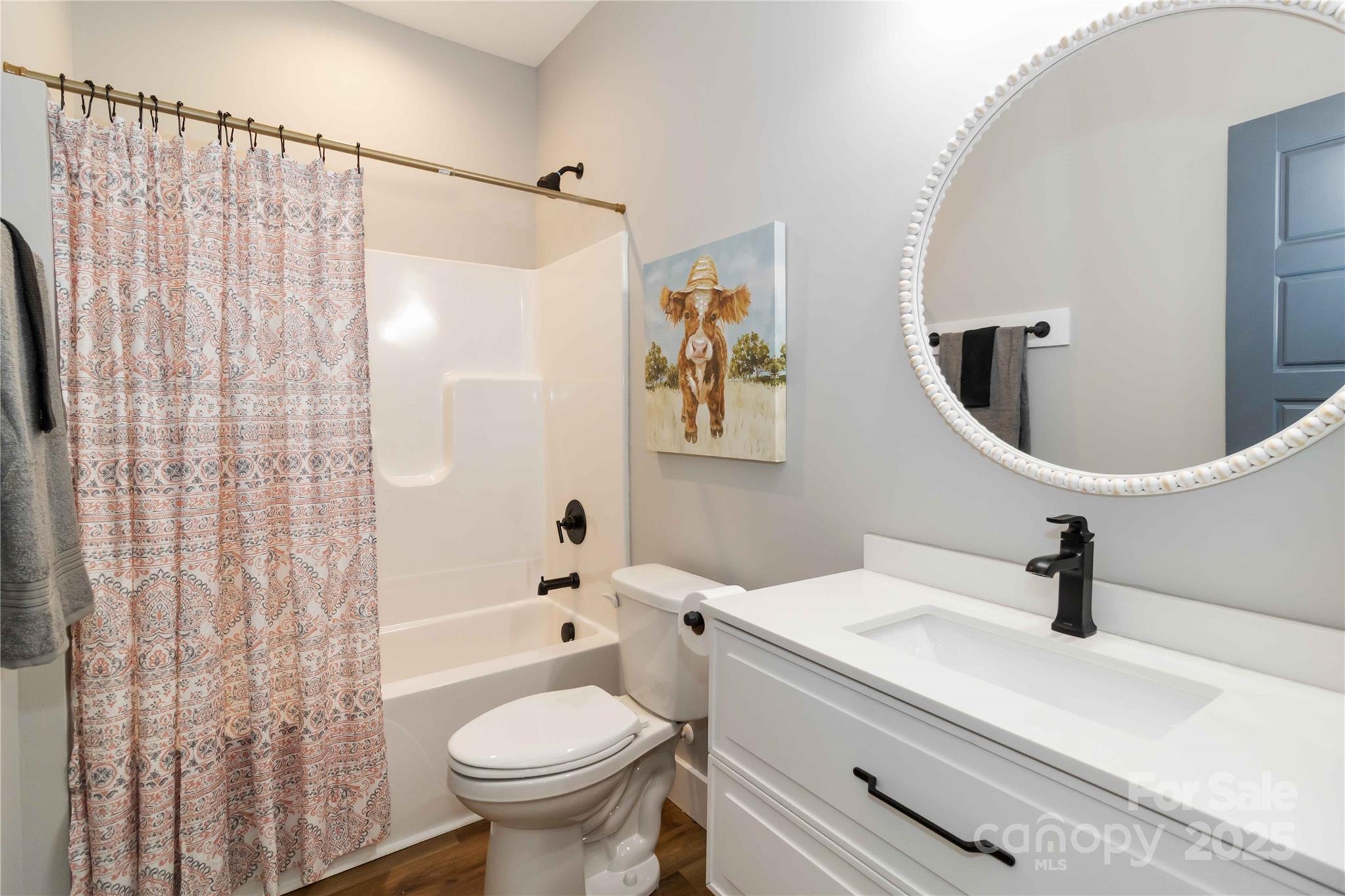 2605 Mt Prospect Road Chester, SC 29706 - Photo 17 of 31 a bathroom with a sink a toilet and shower curtain