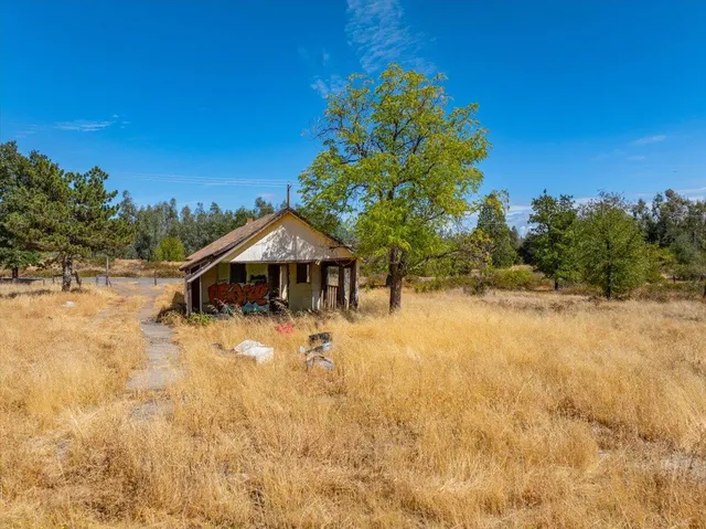 a backyard of a house with lots of green space