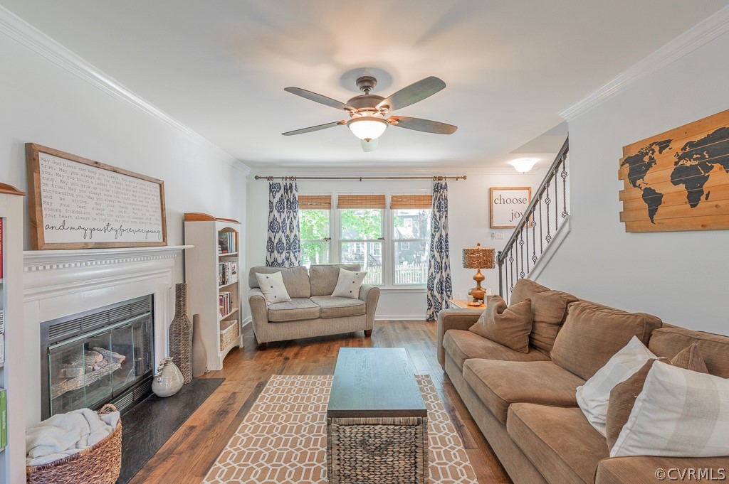 5906 Acorn Ridge Court Midlothian, VA 23112 - Photo 15 of 48 a living room with furniture and a fireplace