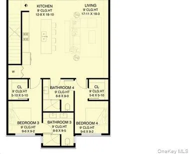 a view of a yard covered with snow