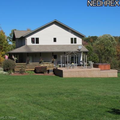 6099 Grove Road Clinton, OH 44216 - Photo 14 of 20 Side view of wrap around porch with deck and hot tub.