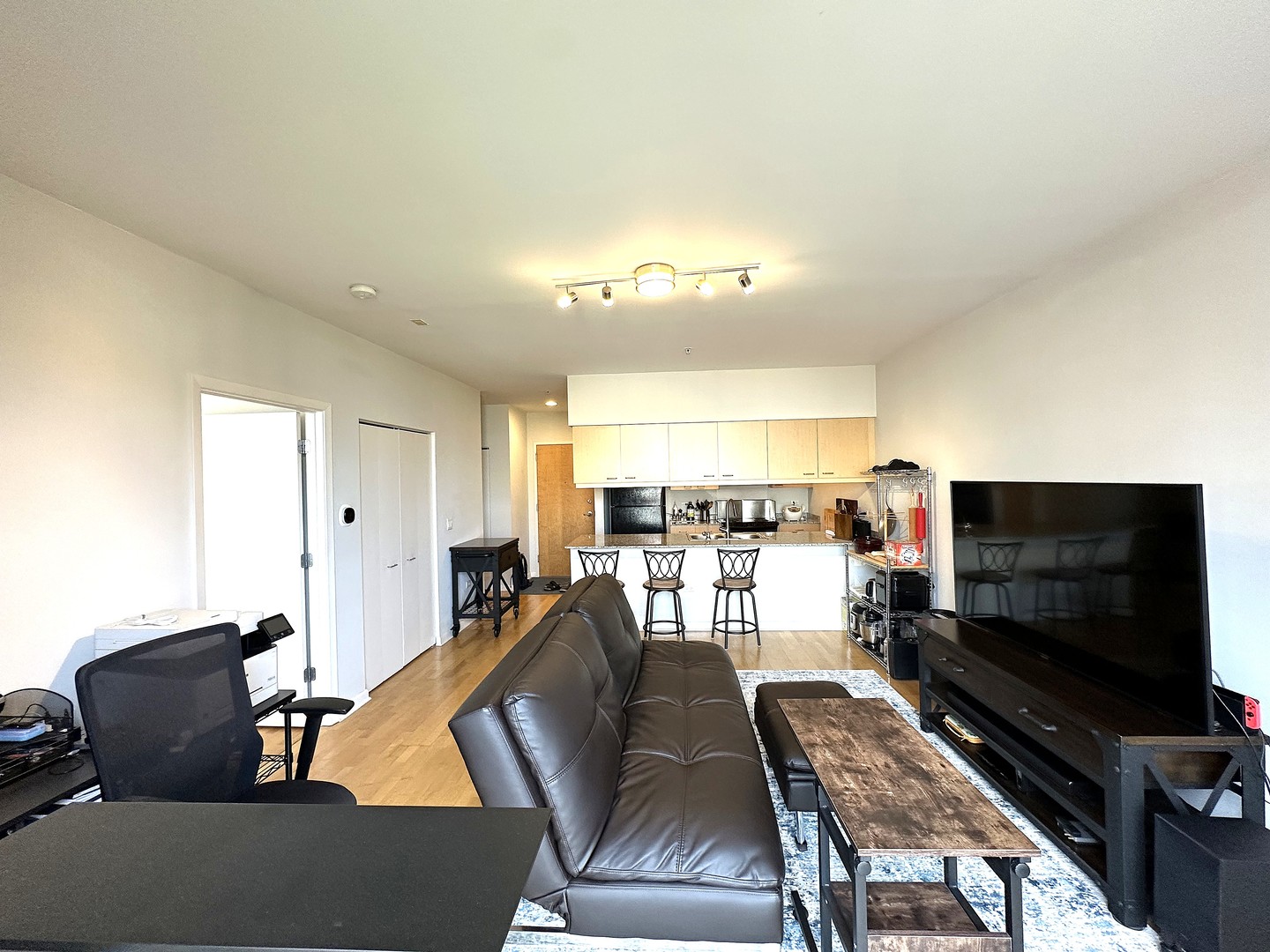 1720 Oak Avenue, Unit 706 Evanston, IL 60201 - Photo 6 of 27 a living room with furniture and a flat screen tv