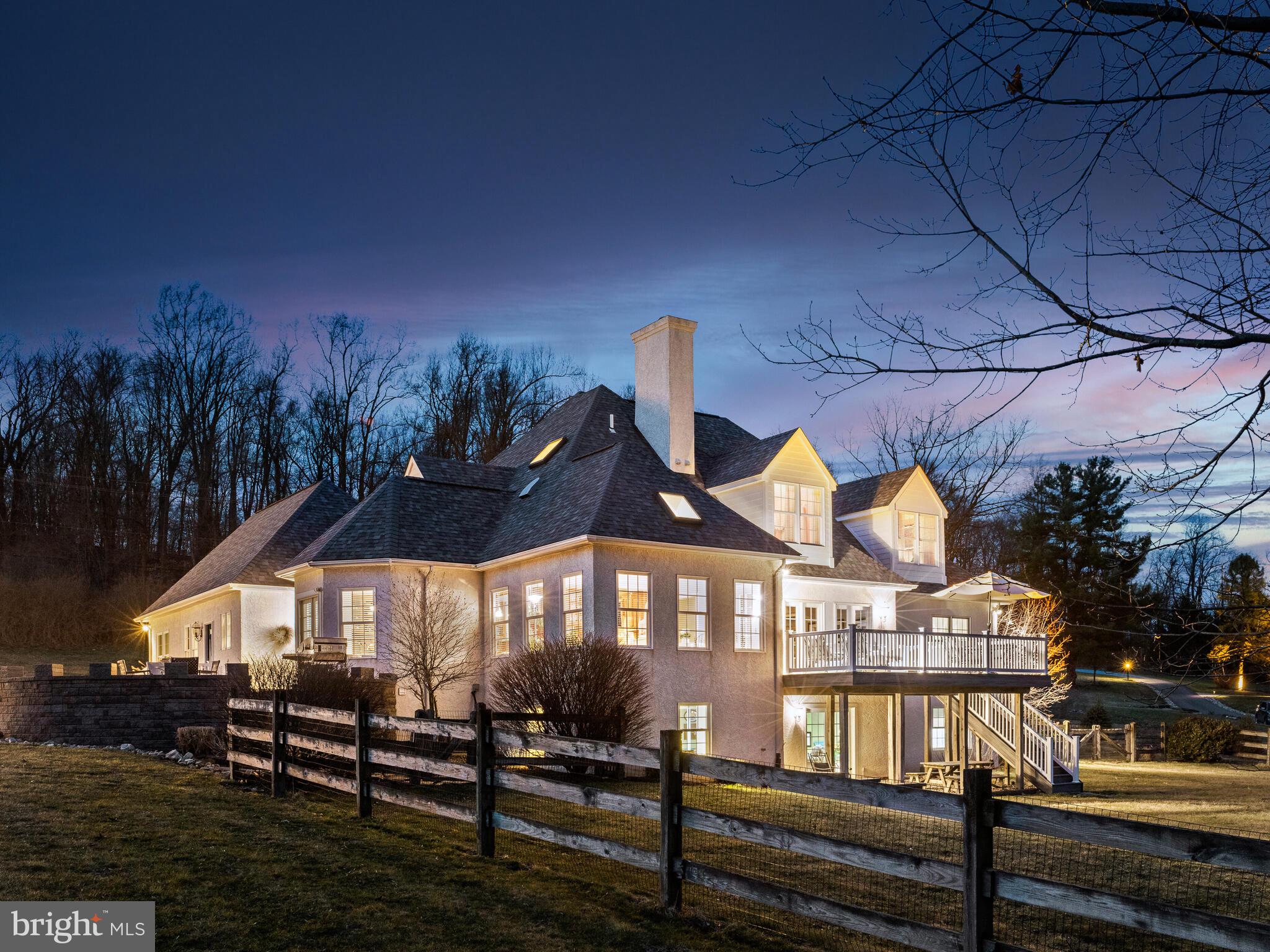 440 Black Horse Road Chester Springs, PA 19425 - Photo 4 of 50 Stunning Rear Exterior at Twilight!
