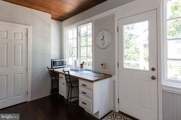 a view of a window near a kitchen