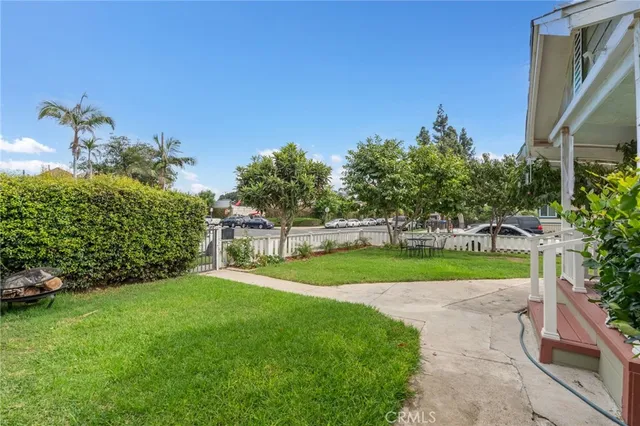 a view of a backyard with a garden