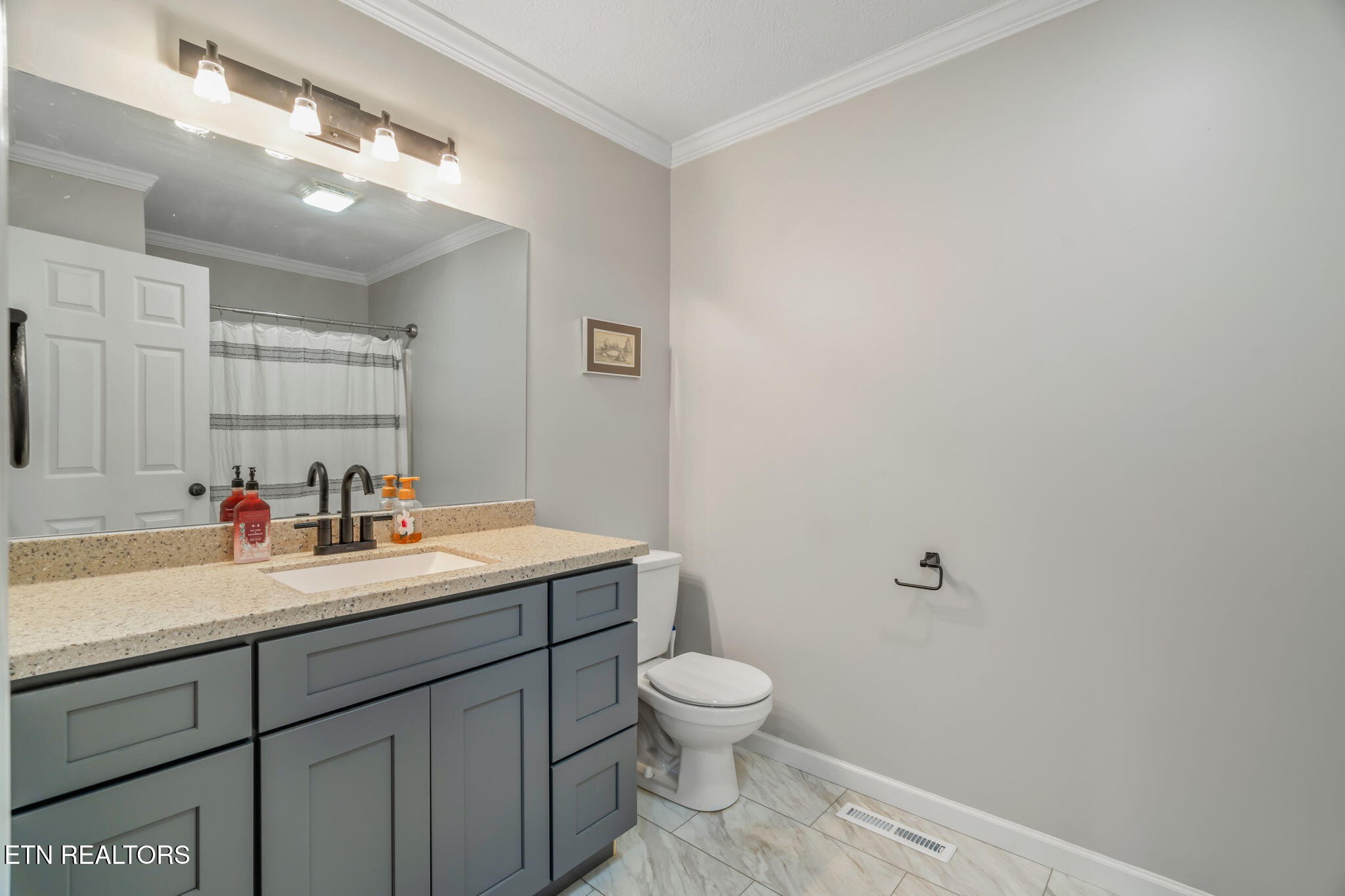 172 Edgewood Drive Powell, TN 37849 - Photo 20 of 29 a bathroom with a toilet a sink and mirror