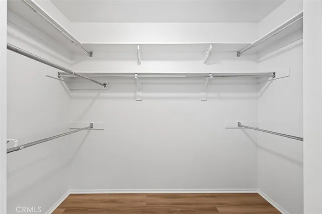 a view of an empty walk in closet