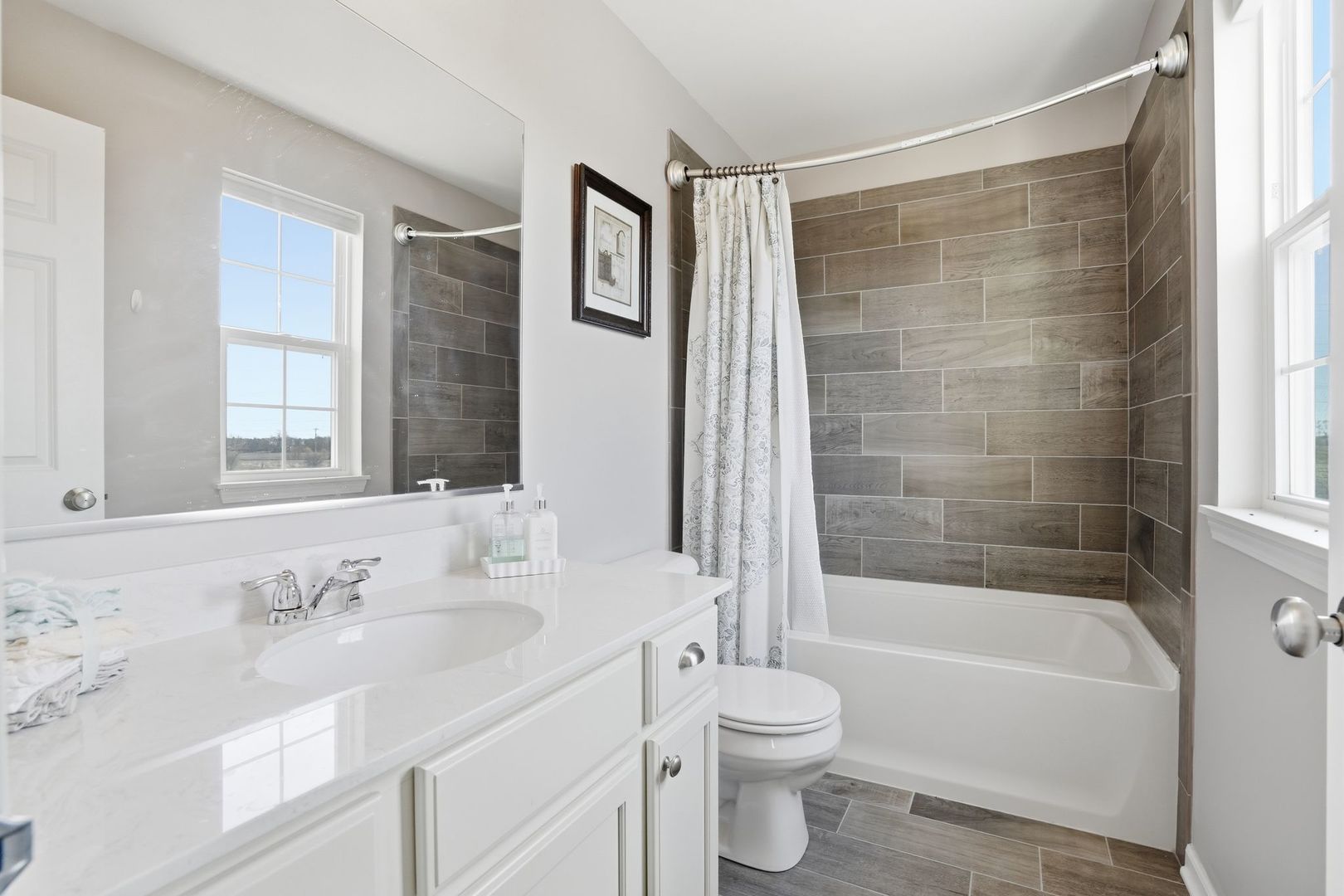 2925 Madison Drive Naperville, IL 60564 - Photo 13 of 37 a bathroom with a granite countertop sink toilet and shower