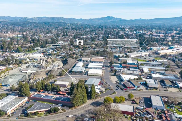 an aerial view of a city