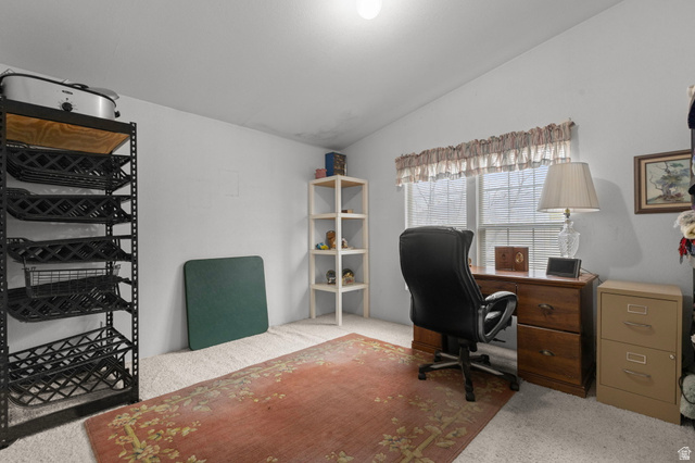 2600 North Hill Field Road, Unit 134 Layton, UT 84041 - Photo 26 of 41 Office area with lofted ceiling and light colored carpet