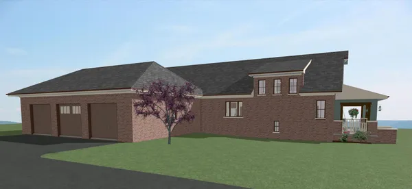 front view of a house with a yard