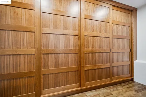 a view of a wooden door