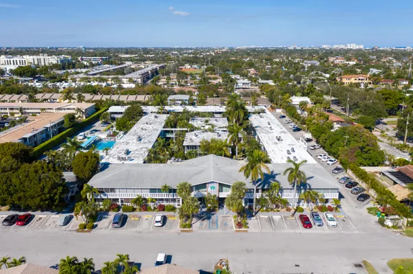 an aerial view of a city