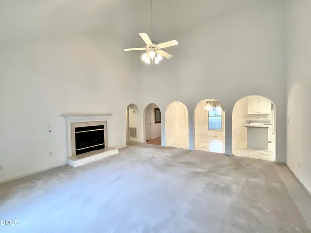 a view of a livingroom with a fireplace