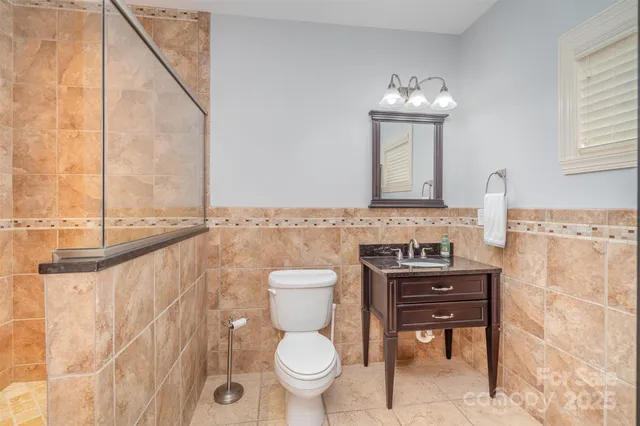 a bathroom with a toilet a sink and a mirror