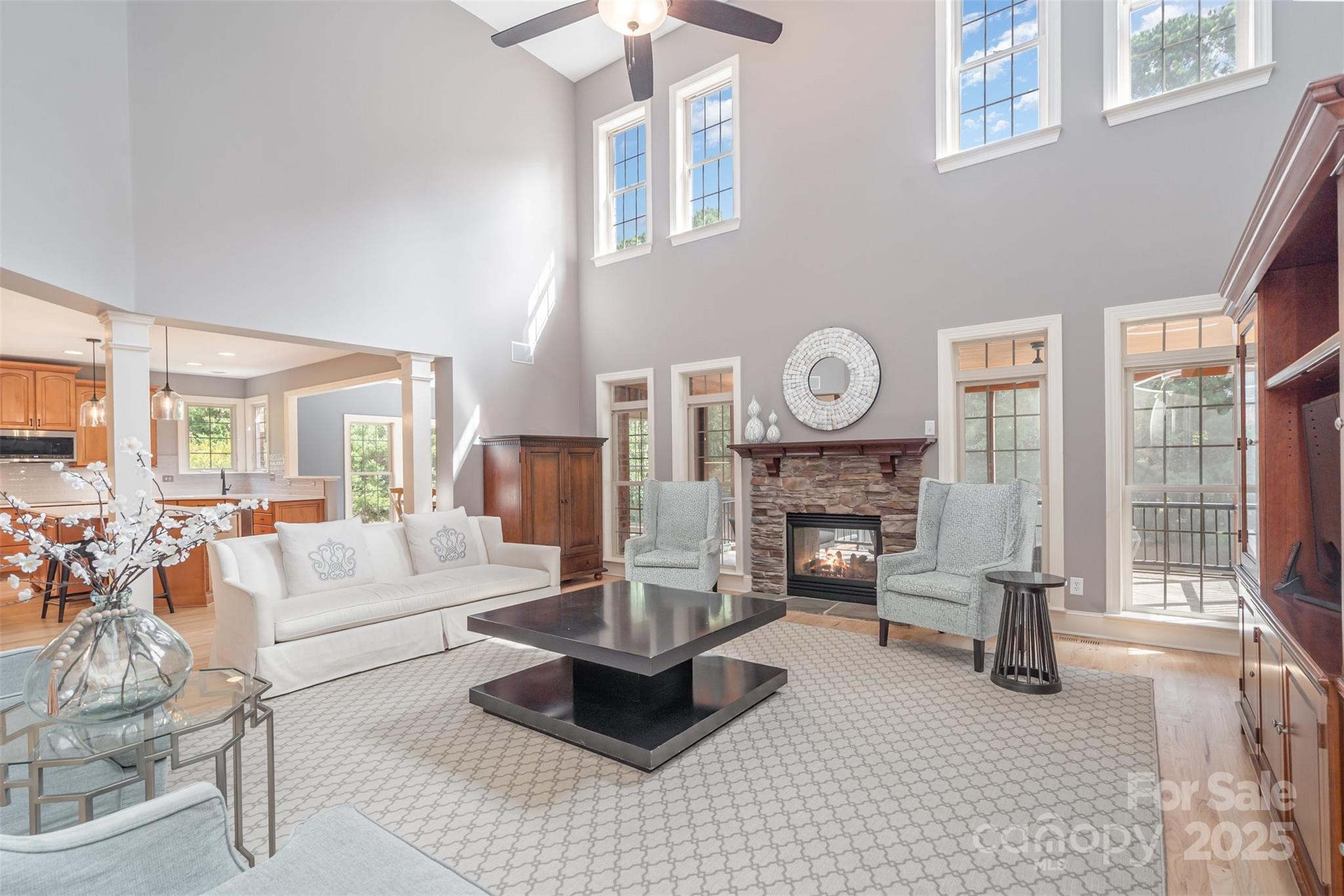 9021 Unbridle Lane Waxhaw, NC 28173 - Photo 10 of 48 a living room with fireplace furniture and a fireplace