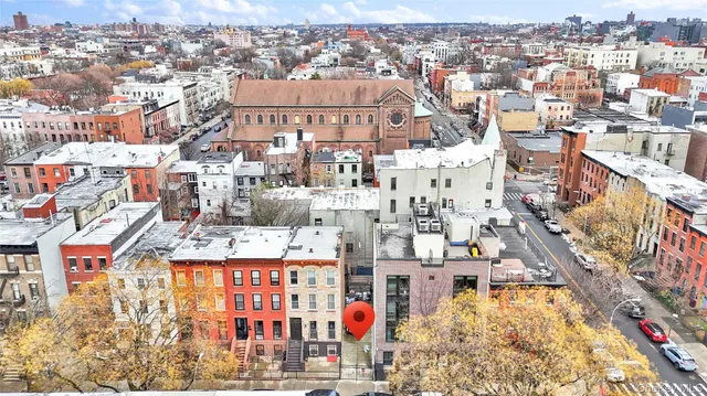 an aerial view of a city