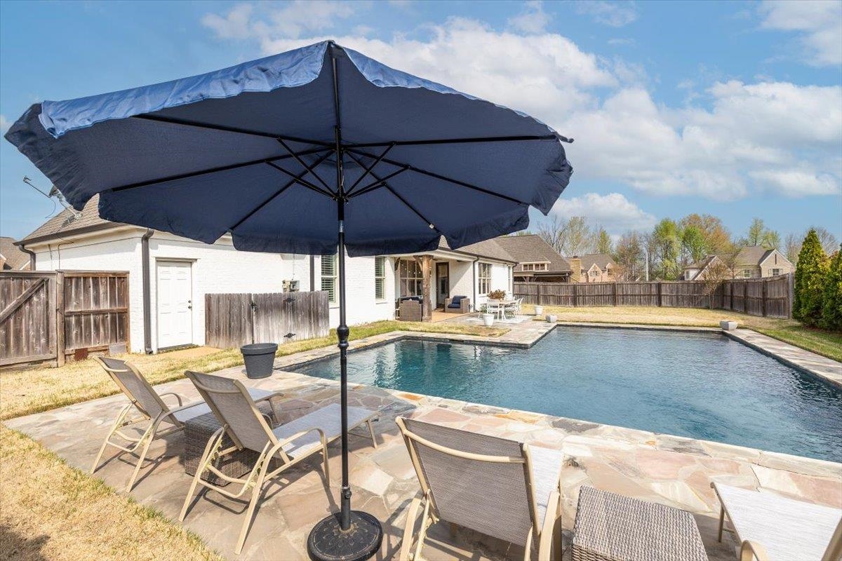 608 Cypress Run Cove Collierville, TN 38017 - Photo 35 of 40 View of pool with a fenced backyard and patio surround