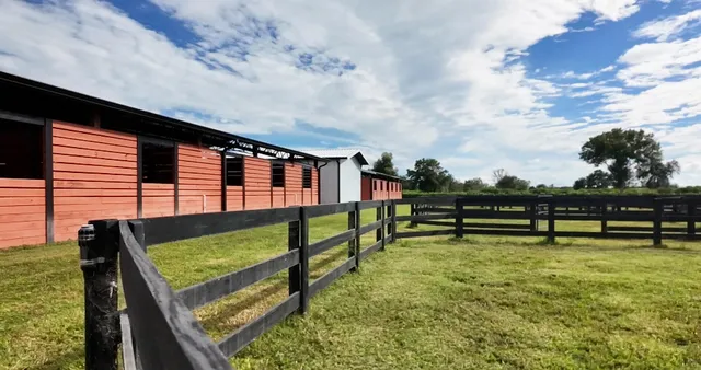 a view of a bench in the patio
