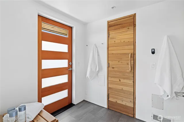 a view of room with closet and window