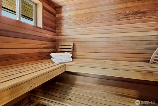 a view of a balcony with chair