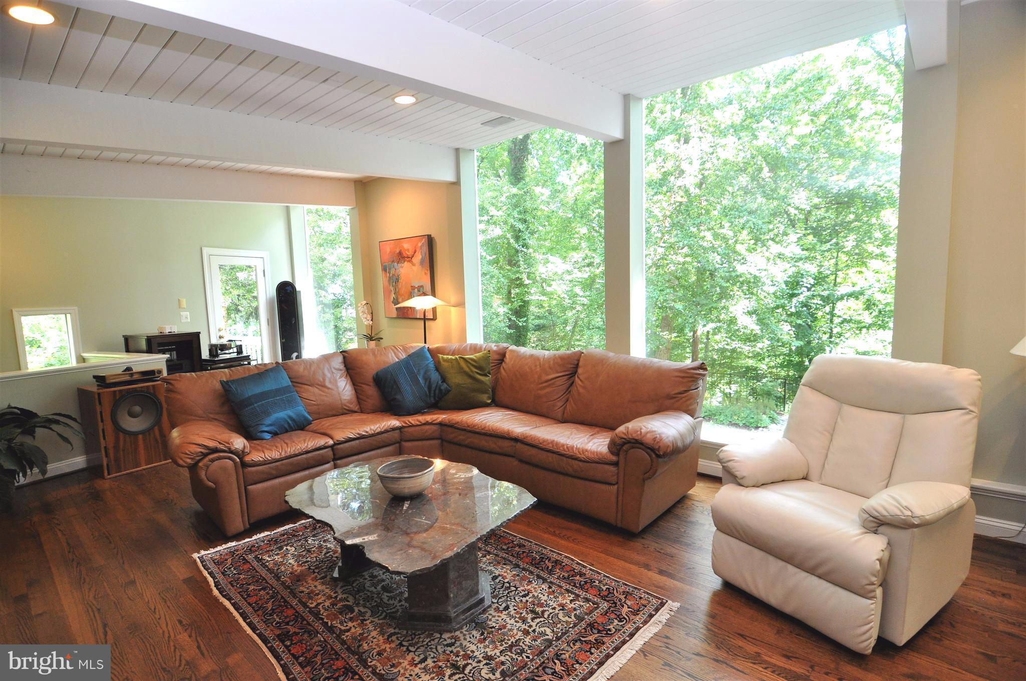947 Swinks Mill Road McLean, VA 22102 - Photo 7 of 30 Family Room FLOOR TO CEILING stream and trees