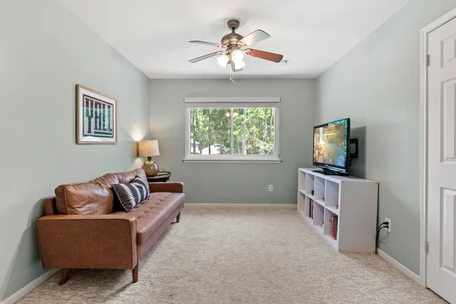 an empty room that has a window