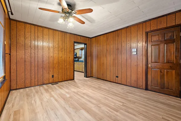 wooden floor and windows in a room