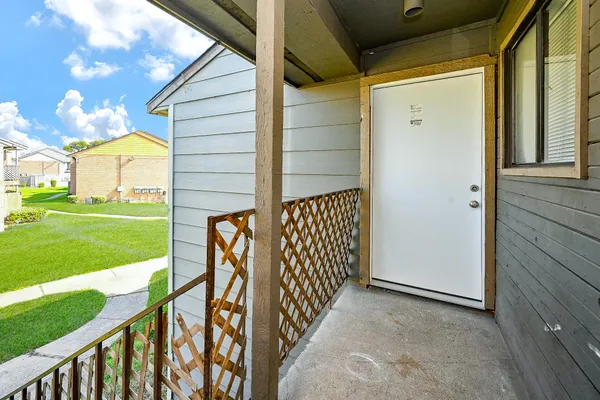 a view of a porch