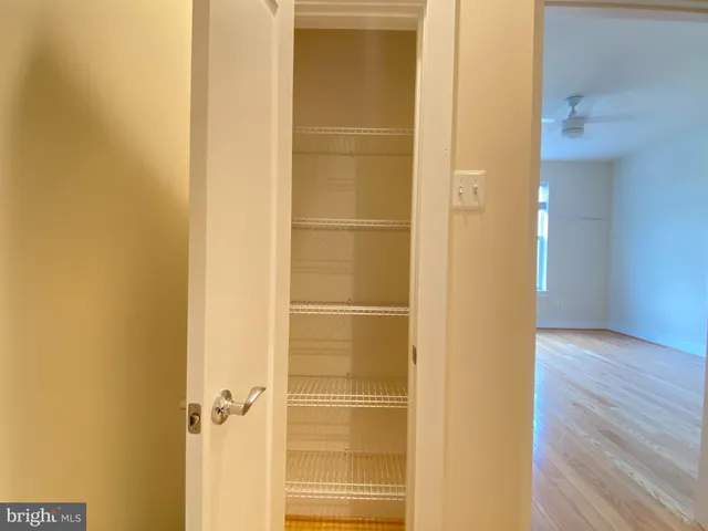 a view of a bathroom with a door