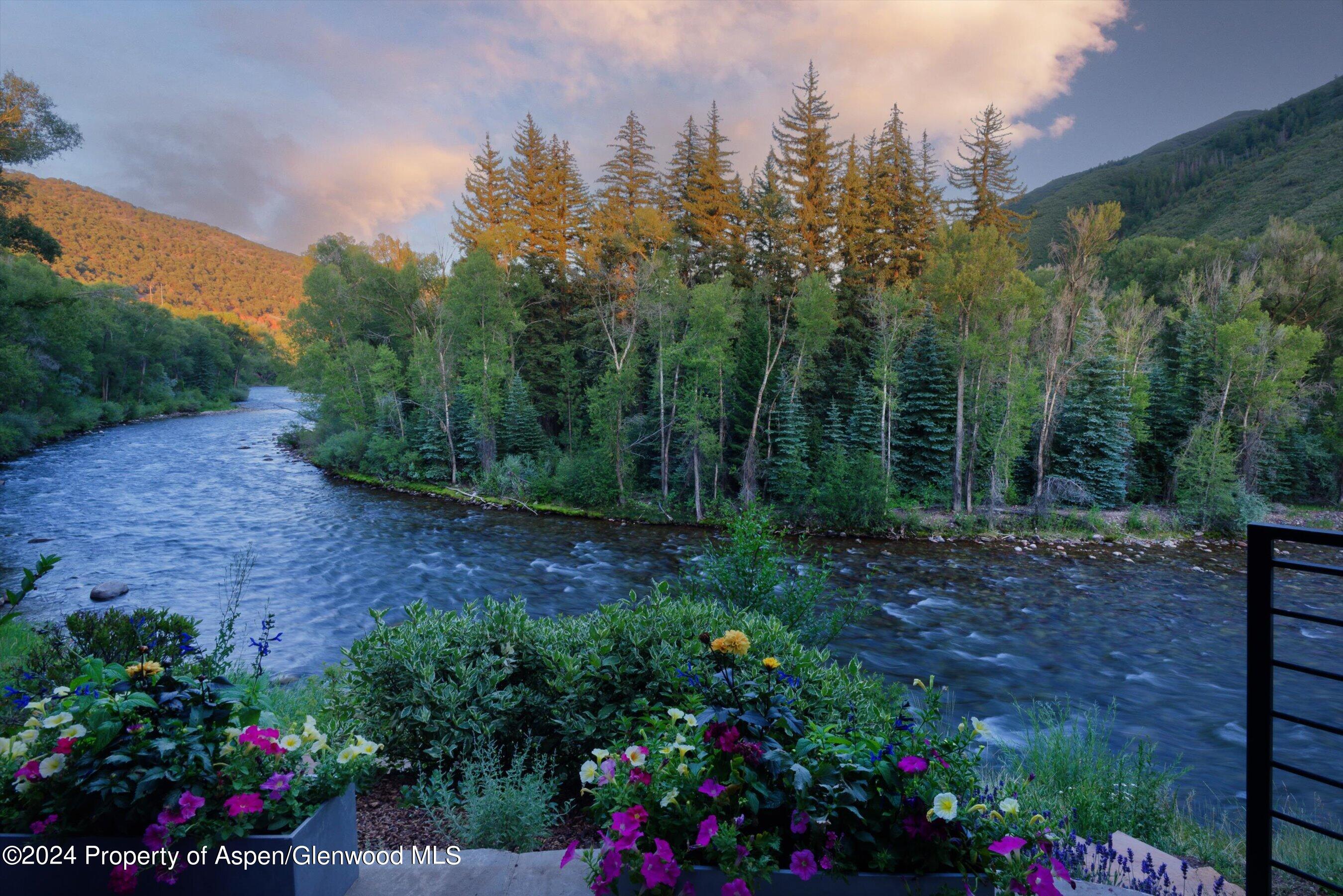 48 River Bend Road Snowmass, CO 81654 - Photo 28 of 32 a view of a garden with flowers and trees