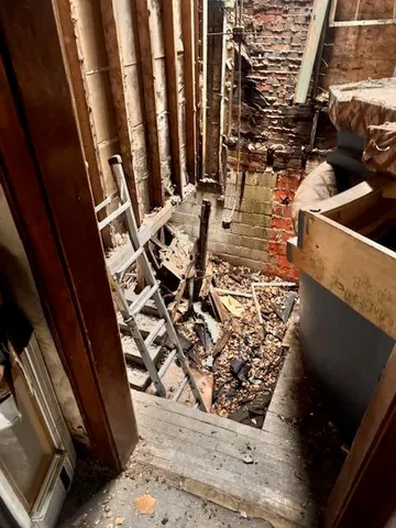 a view of a building with stairs