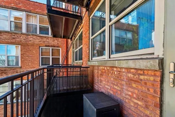 a view of building from balcony