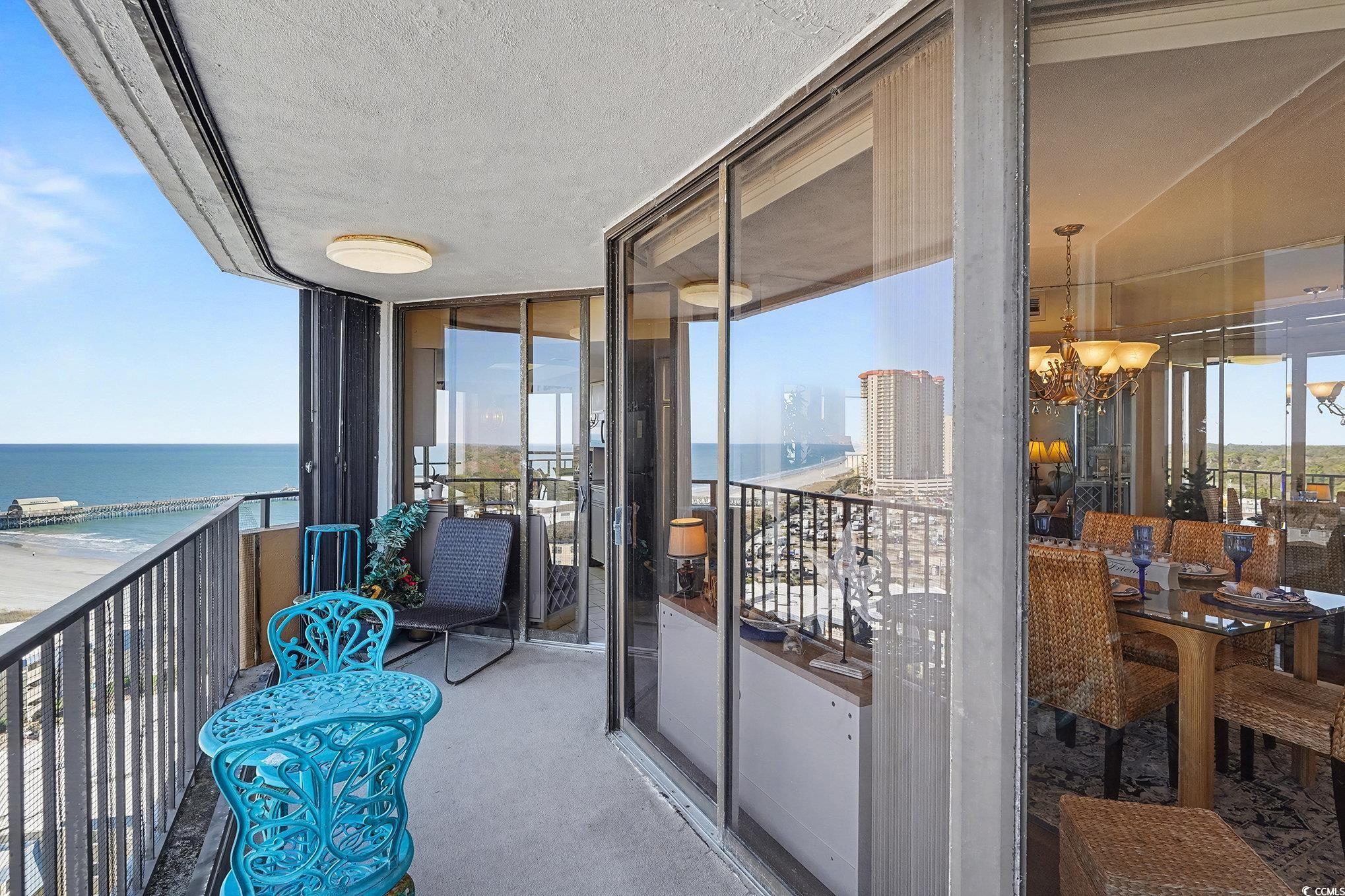 9650 Shore Drive, Unit 1507 Myrtle Beach, SC 29572 - Photo 22 of 39 Balcony featuring a water view