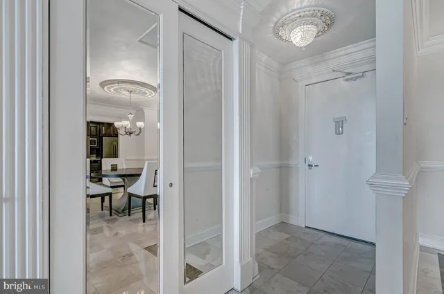 a bedroom with a bed and a closet