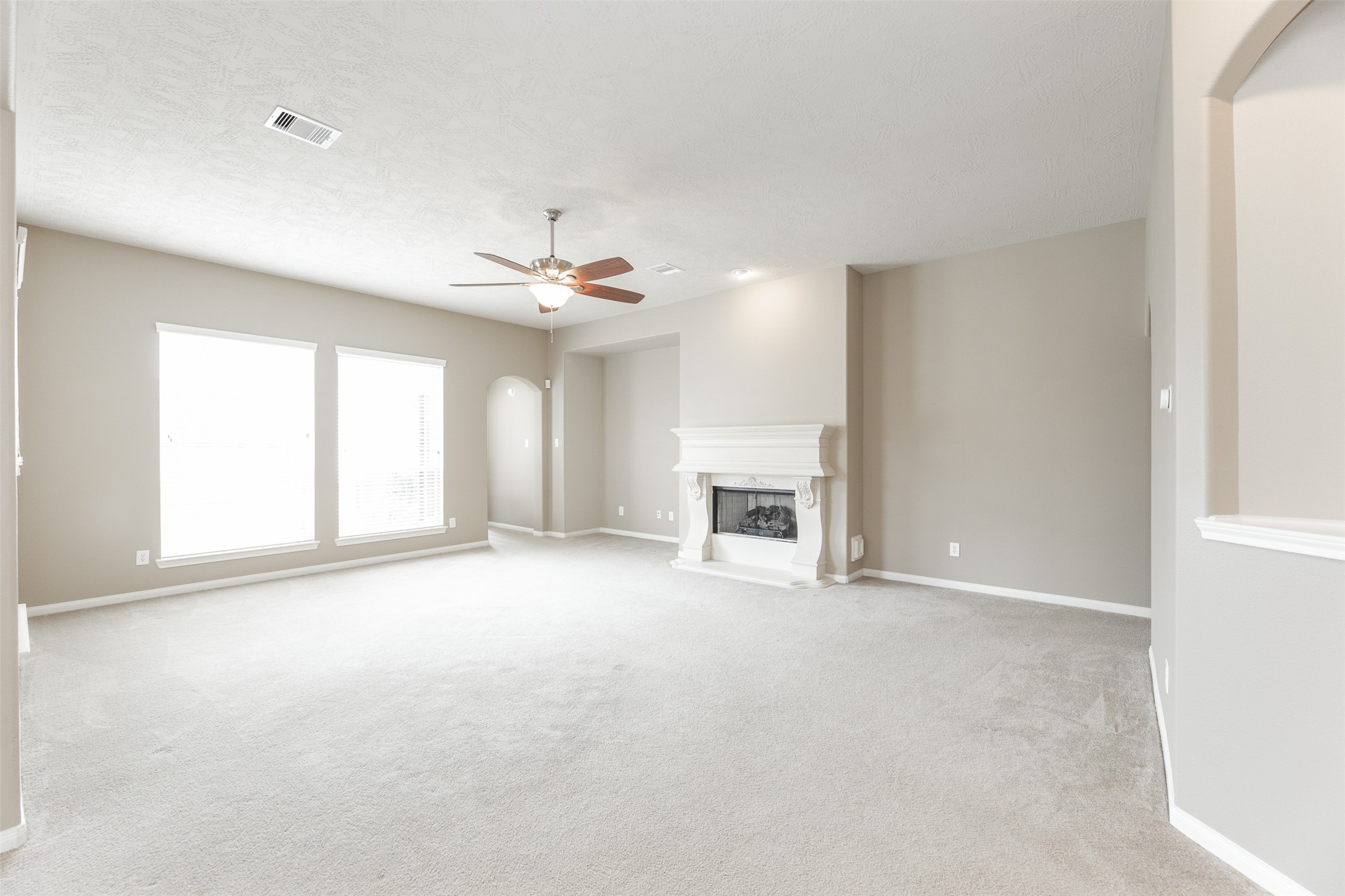 25919 Pebble Terrane Lane Katy, TX 77494 - Photo 8 of 28 a view of an empty room with a fireplace and a window