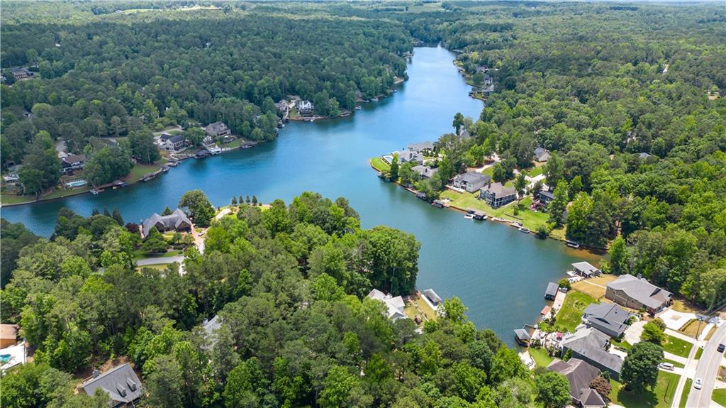 2025 Lakeview Parkway Villa Rica, GA 30180 - Photo 11 of 13 an aerial view of lake residential house with outdoor space and trees around
