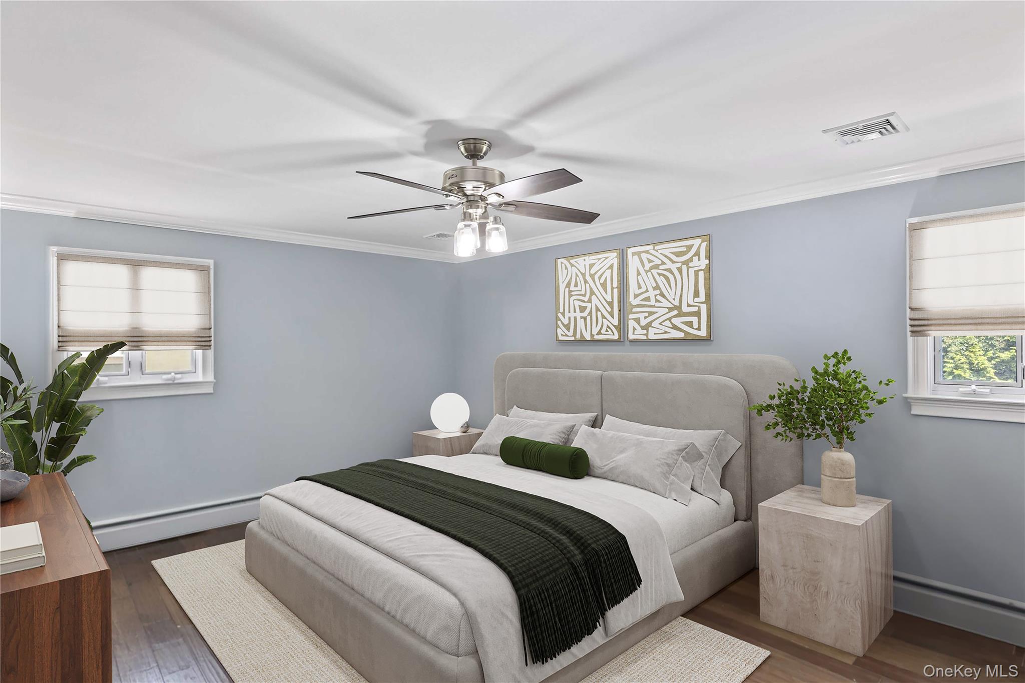 3483 Steven Road Baldwin, NY 11510 - Photo 18 of 30 a bedroom with a bed and a potted plant