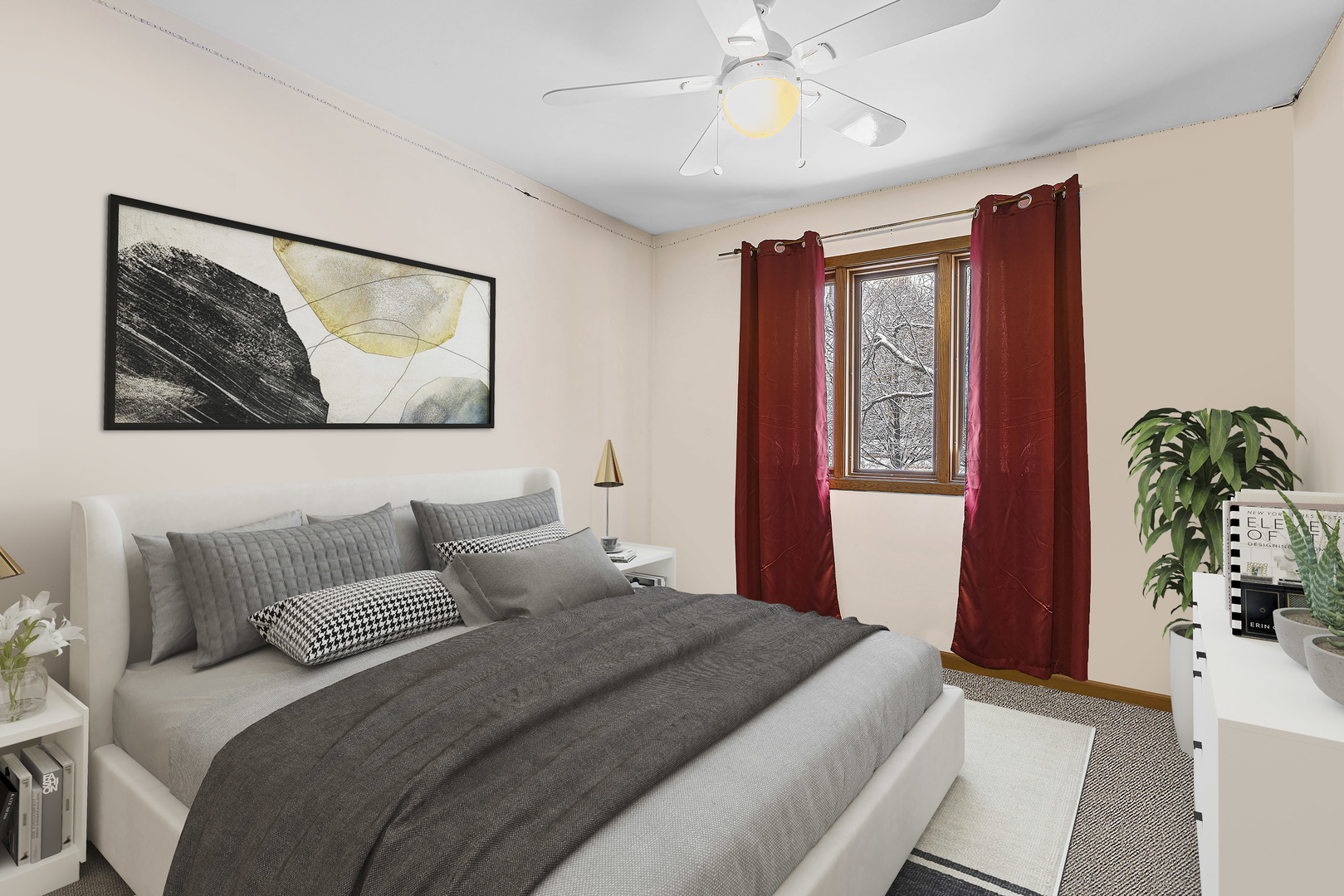 6211 Maple Street, Unit 103 Marengo, IL 60152 - Photo 14 of 20 a bedroom with a bed and a painting on the wall