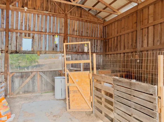 a view of wooden balcony